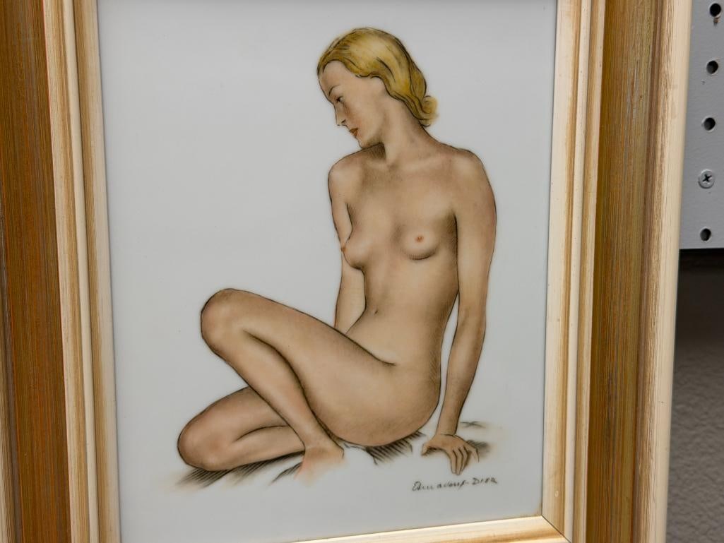 ROSENTHAL / KPM PORCELAIN WALL PLAQUES SEATED NUDE STUDIES BY ERHARD AMADEUS DIER CIRCA 1930'S - 6