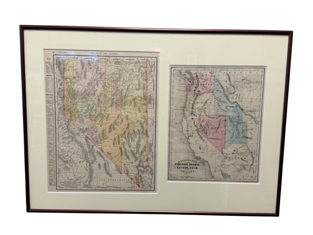 20TH CENTURY ATLAS MAP PAGES OF NEVADA AND WASH., OREGON, UTAH, AND ARIZONA (1 of 12)