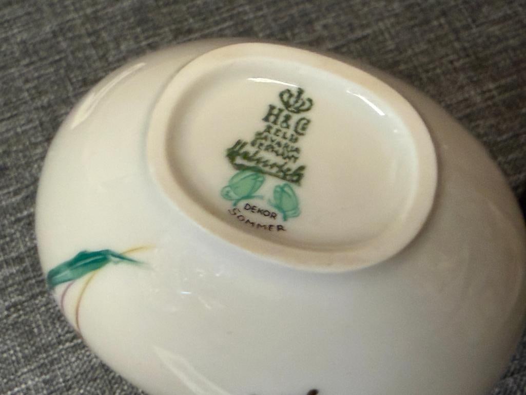 VINTAGE HEINRICH H&C SELB BAVARIA PORCELAIN VASES SUMMER / SOMMER PATTERN MADE IN GERMANY - 9