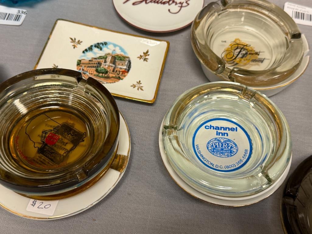 GLASS AND CERAMIC ASH TRAYS TRAVEL LODGE, CHANNEL INN, MONACO, THE VELVET TURTLE, HOTEL MARITIME - 2