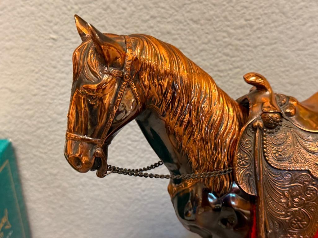 MID-CENTURY ABBOTWARES NOVELTY RADIO MODEL NO Z477 COPPER PLATED HORSE FIGURINE - 3