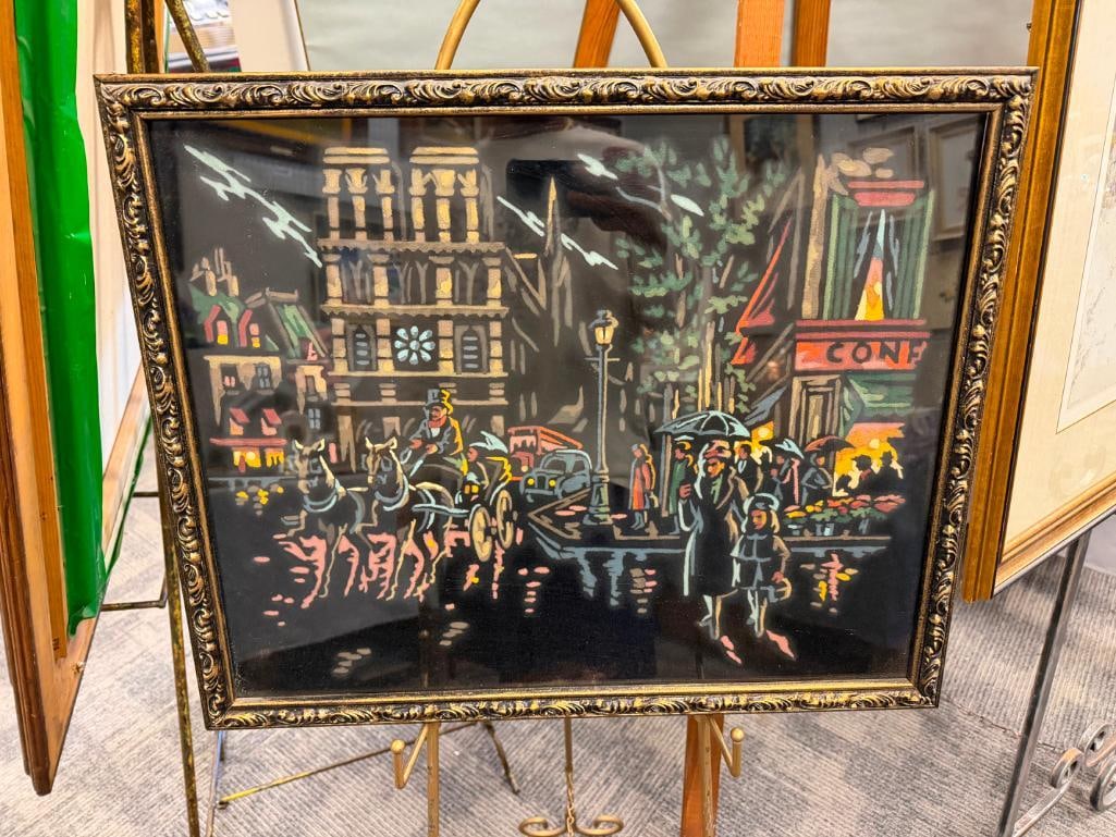 1950'S MID-CENTURY ORIGINAL PAINTINGS ON VELVET - 7