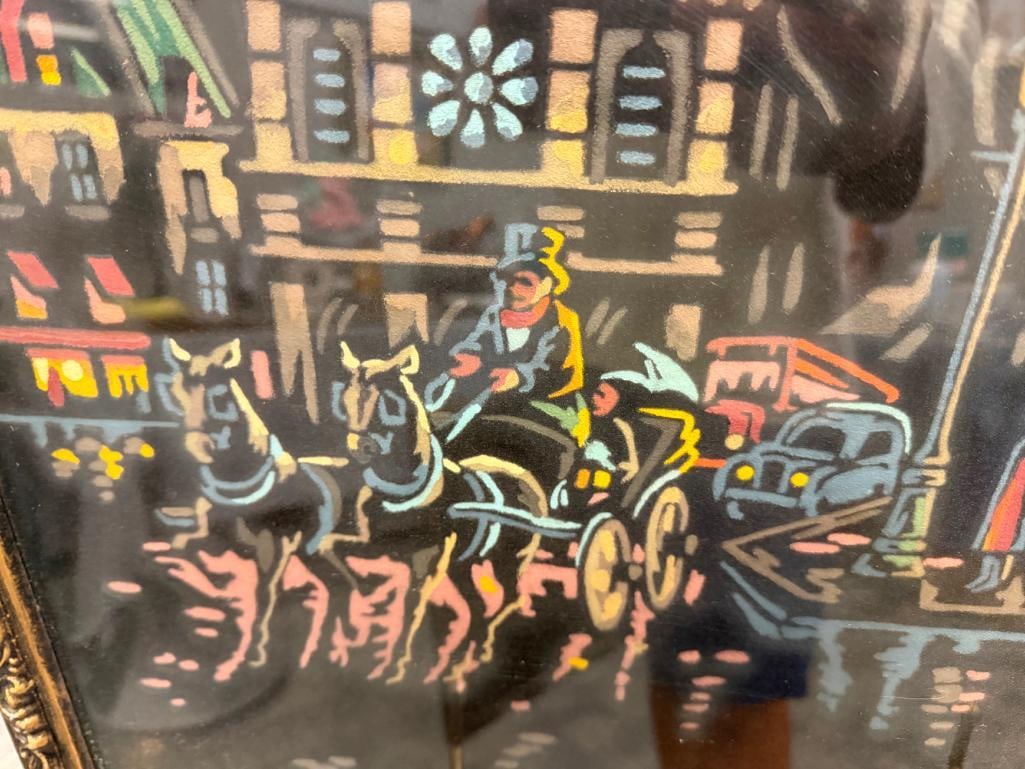 1950'S MID-CENTURY ORIGINAL PAINTINGS ON VELVET - 8