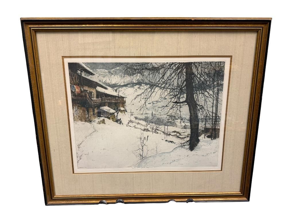 LUIGI KASIMIR RENOWNED AUSTRO-HUNGARIAN PRINT MAKER COLOR ETCHING CORTINA D'AMPEZZO (1 of 9)