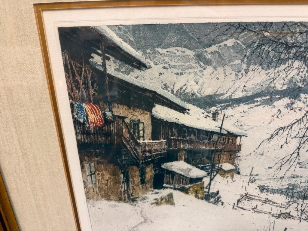 LUIGI KASIMIR RENOWNED AUSTRO-HUNGARIAN PRINT MAKER COLOR ETCHING CORTINA D'AMPEZZO - 5