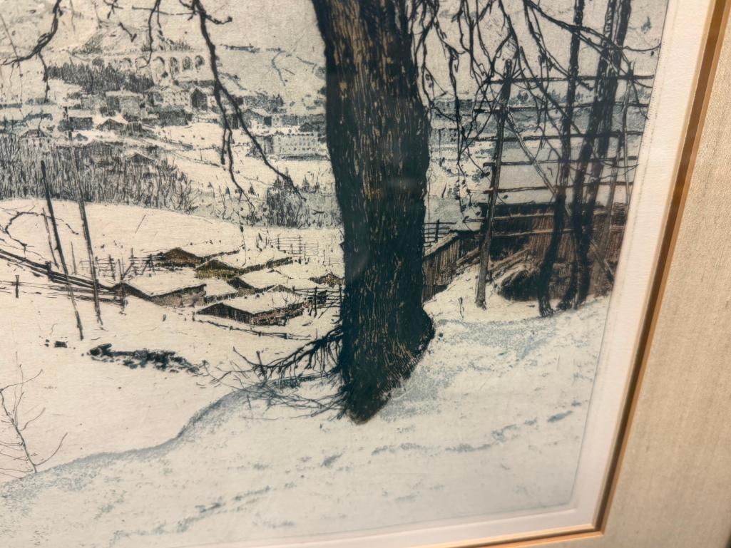 LUIGI KASIMIR RENOWNED AUSTRO-HUNGARIAN PRINT MAKER COLOR ETCHING CORTINA D'AMPEZZO - 7