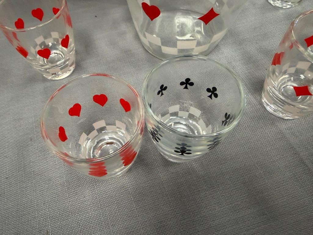 MID-CENTURY FRENCH POKER THEMED DECANTER SET VERRIERIE D'ARQUES / DURAND - 4