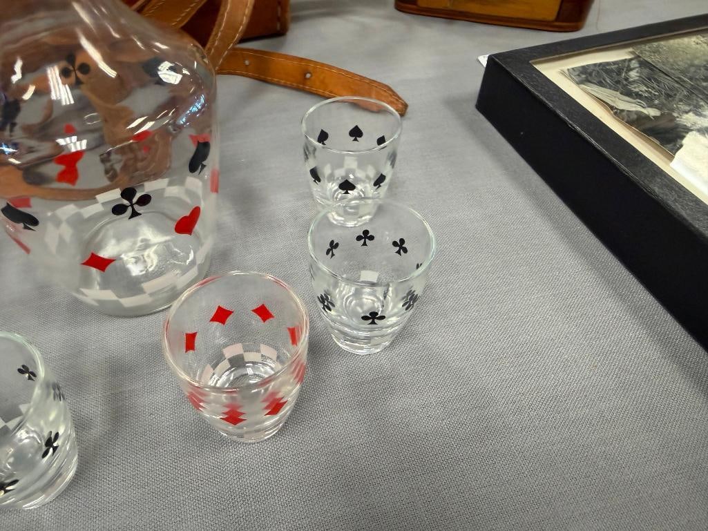 MID-CENTURY FRENCH POKER THEMED DECANTER SET VERRIERIE D'ARQUES / DURAND - 5