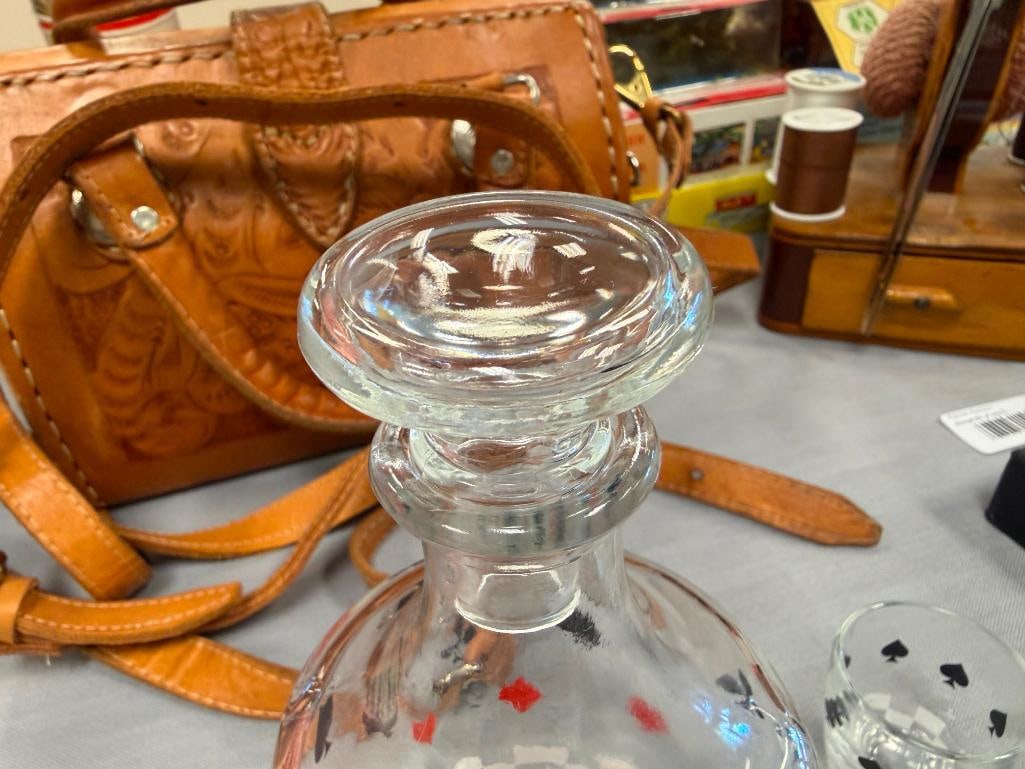 MID-CENTURY FRENCH POKER THEMED DECANTER SET VERRIERIE D'ARQUES / DURAND - 8