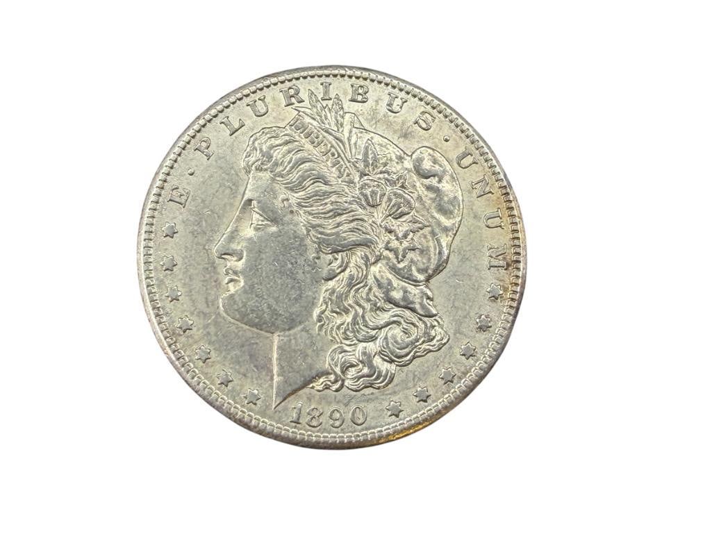 1890-S U.S. MORGAN SILVER DOLLAR (1 of 6)
