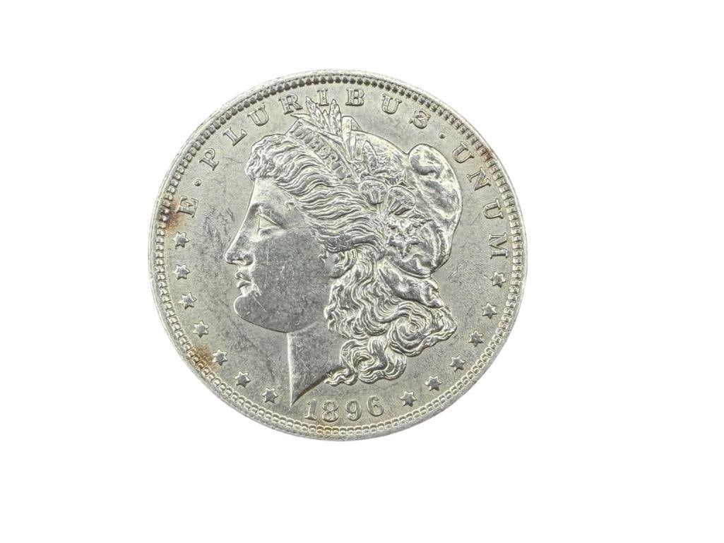 1896 U.S. MORGAN SILVER DOLLAR AU: 90% SILVER