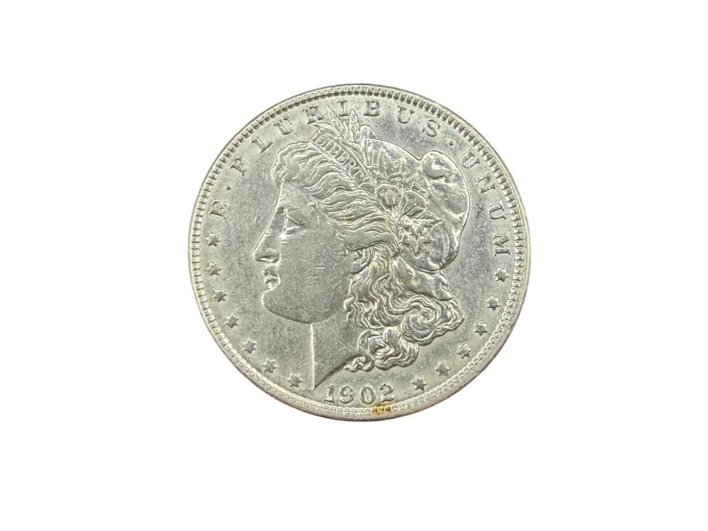 1902 U.S. MORGAN SILVER DOLLAR: 90% SILVER