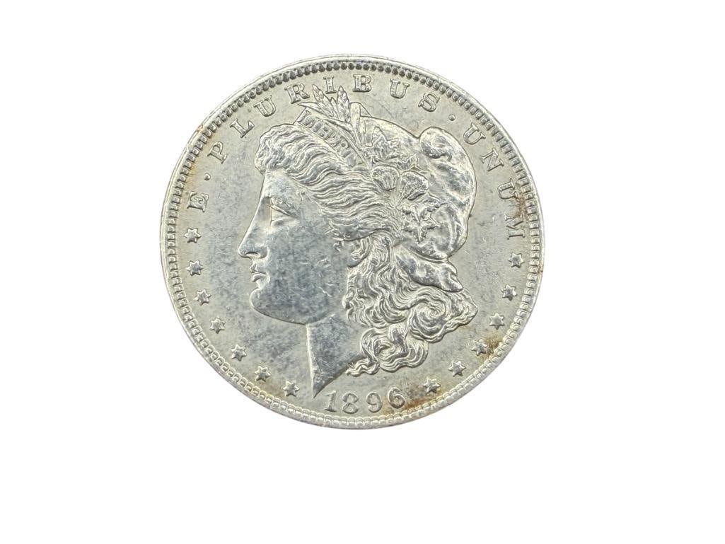 1896 U.S. MORGAN SILVER DOLLAR AU: 90% SILVER