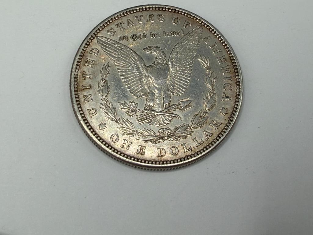 FIVE U.S. MORGAN SILVER DOLLARS FEATURING VARIOUS DATES AND MINT MARKS - 13