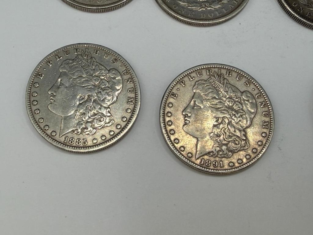 10 U.S. MORGAN SILVER DOLLARS FEATURING VARIOUS DATES AND MINT MARKS - 11