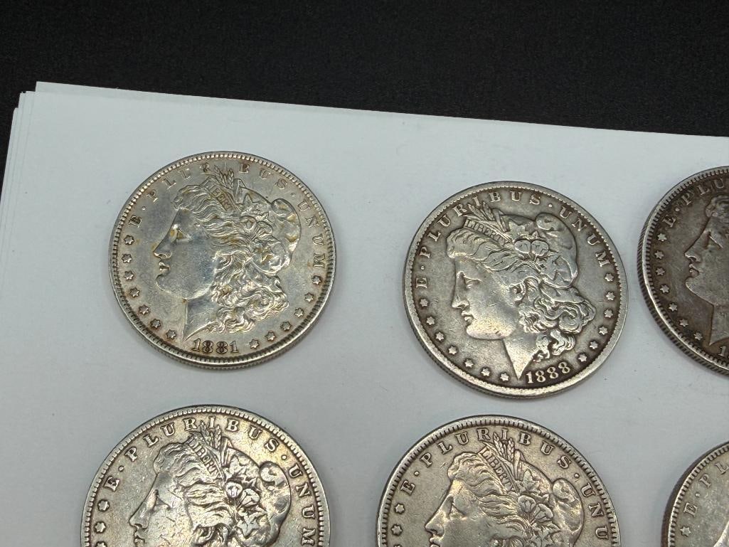 10 U.S. MORGAN SILVER DOLLARS FEATURING VARIOUS DATES AND MINT MARKS - 2