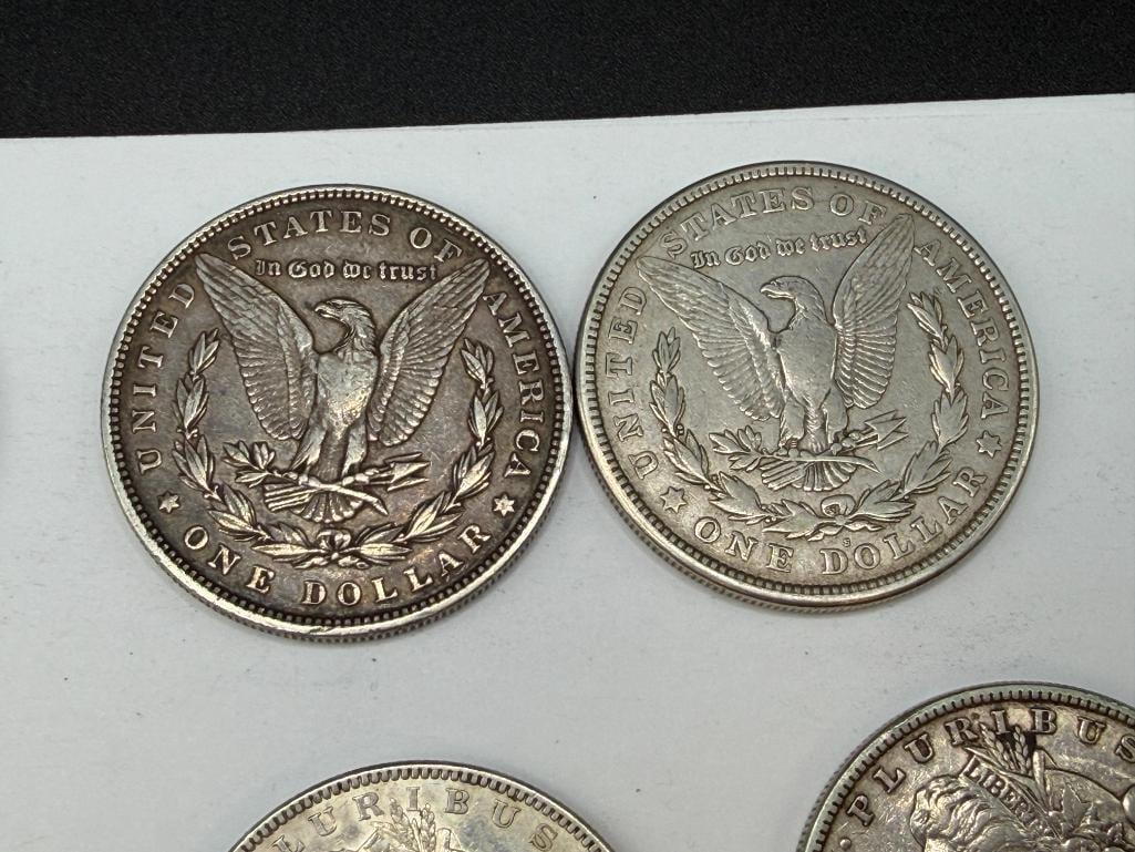 10 U.S. MORGAN SILVER DOLLARS FEATURING VARIOUS DATES AND MINT MARKS - 5