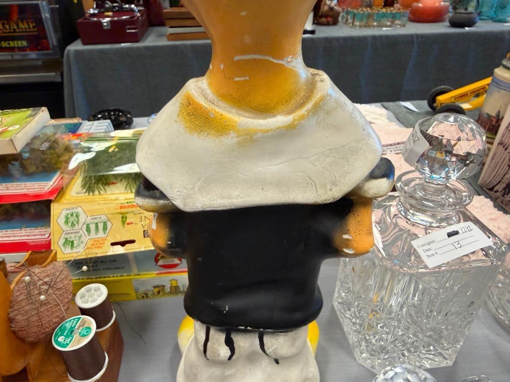 VINTAGE 1940'S POPEYE THE SAILOR CHALKWARE STATUE - 11