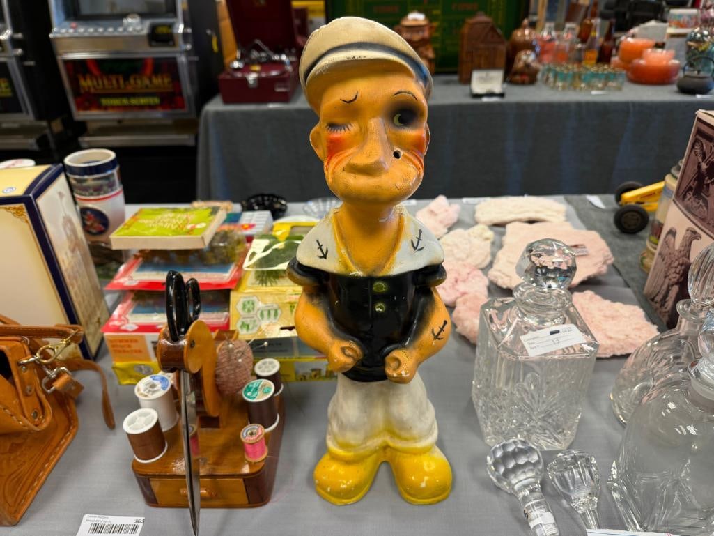 VINTAGE 1940'S POPEYE THE SAILOR CHALKWARE STATUE - 2