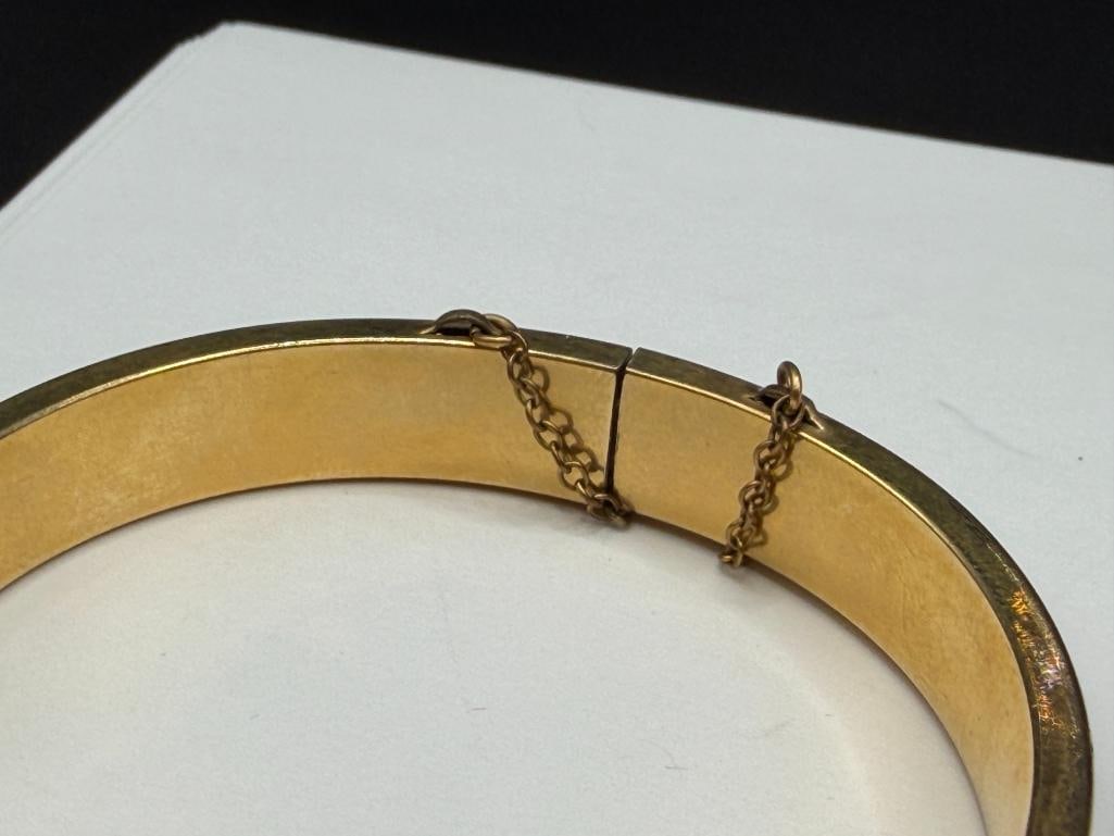 ANTIQUE FINBERG DESIGNER SIGNED 12K GOLD FILLED BANGLE BRACELET - 5