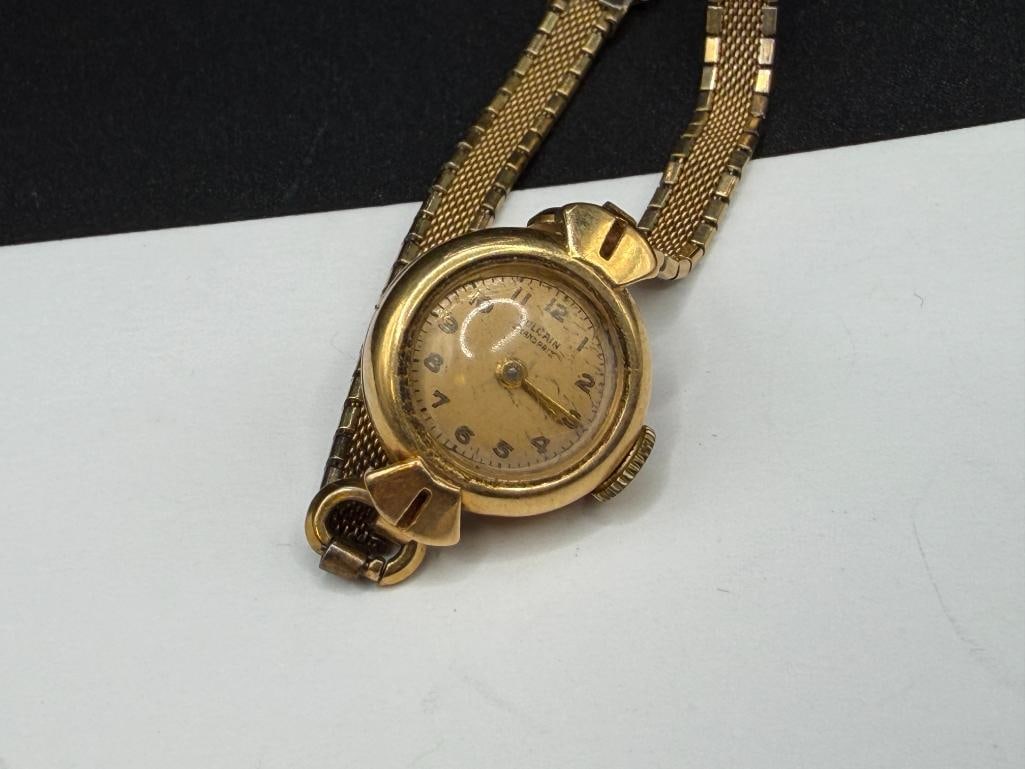 VINTAGE LADIES VULCAN GRAND PRIX 17 JEWELS SWISS MADE WRISTWATCH WITH 14K YELLOW GOLD CASE - 3