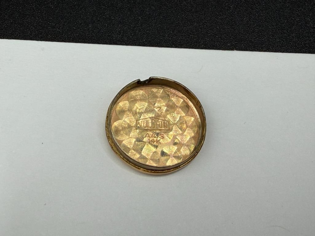 VINTAGE LADIES VULCAN GRAND PRIX 17 JEWELS SWISS MADE WRISTWATCH WITH 14K YELLOW GOLD CASE - 7