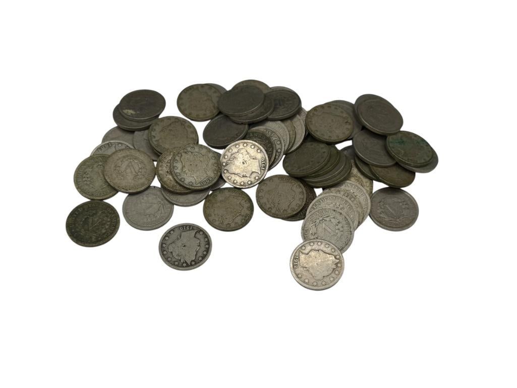 60 ASSORTED U.S. LIBERTY "V" NICKELS (1 of 8)