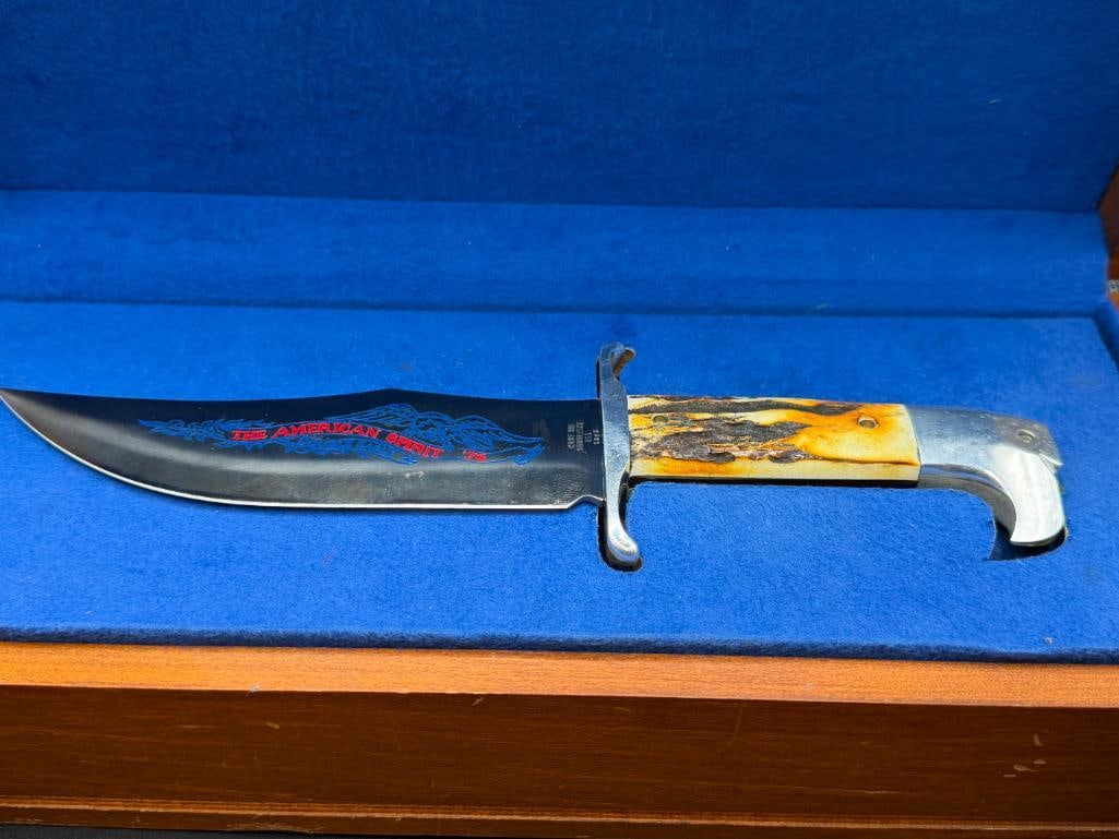 1976 CASE #523-7 BICENTENNIAL DOUBLE EAGLE HUNTER CASE XX FIXED BLADE HUNTING KNIFE - 2