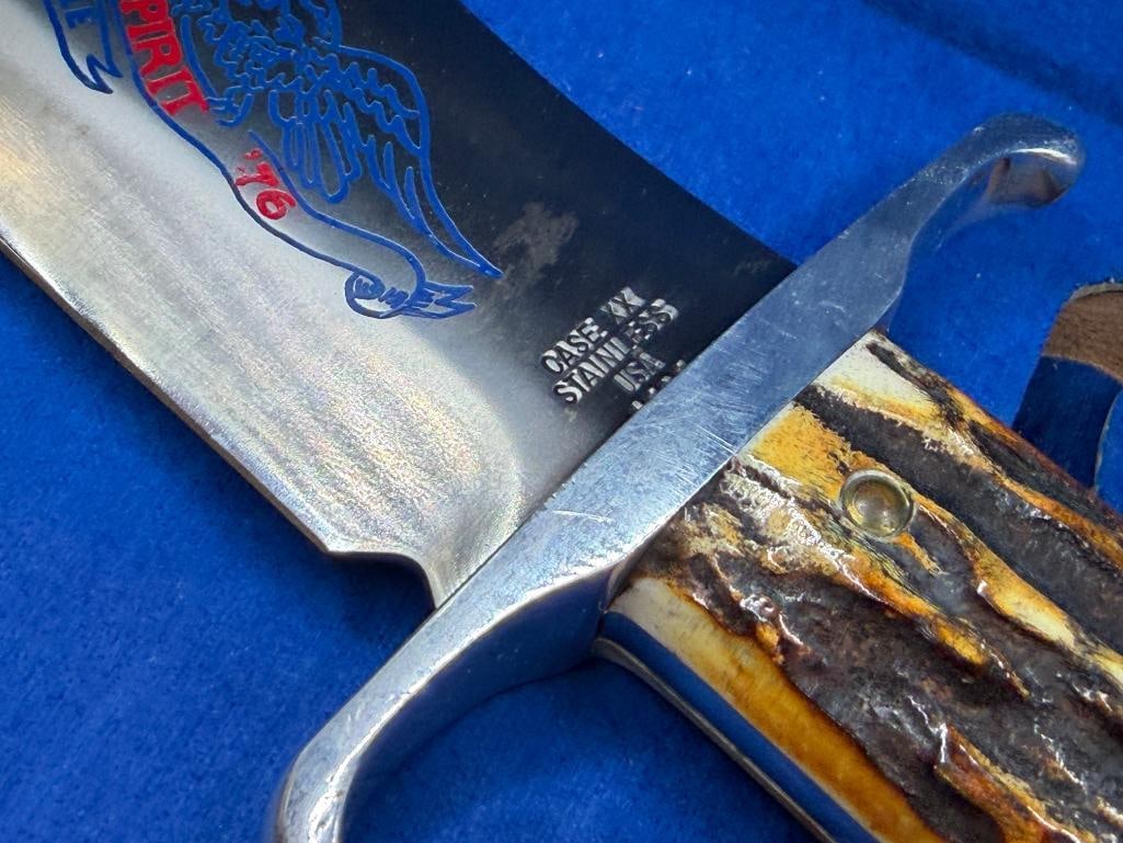 1976 CASE #523-7 BICENTENNIAL DOUBLE EAGLE HUNTER CASE XX FIXED BLADE HUNTING KNIFE - 7