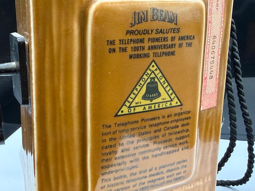 VINTAGE 1907 JIM BEAM KENTUCKY BOURBON WHISKEY DECANTER "1907 WALL TELEPHONE" - 6
