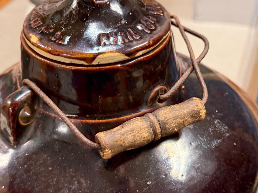 ANTIQUE 1880'S WEIR STONEWARE CANNING CROCK - 10