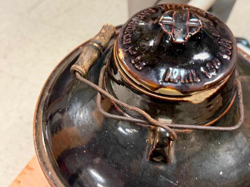 ANTIQUE 1880'S WEIR STONEWARE CANNING CROCK - 3