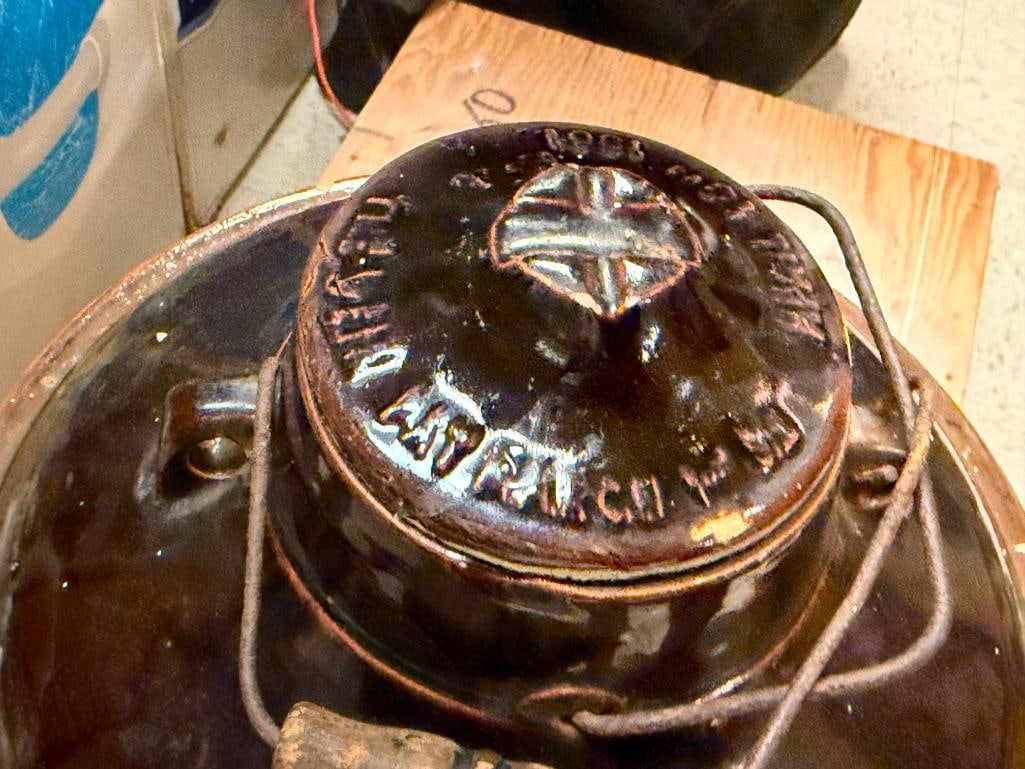 ANTIQUE 1880'S WEIR STONEWARE CANNING CROCK - 5