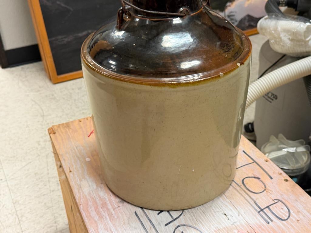 ANTIQUE 1880'S WEIR STONEWARE CANNING CROCK - 8