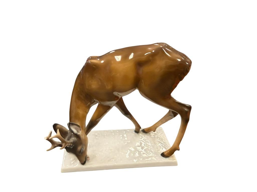 VINTAGE ROSENTHAL HAND PAINTED PORCELAIN DEER FIGURINE DESIGNED BY A. ROHRING MADE IN GERMANY (1 of 8)