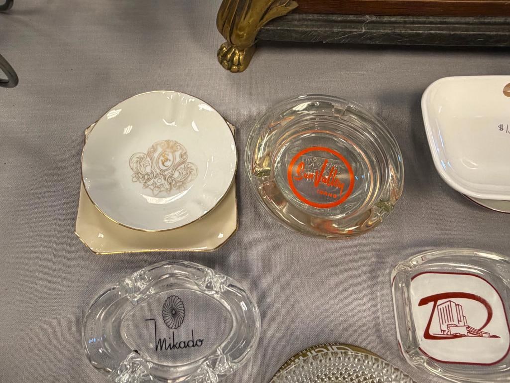 21 ASSORTED GLASS AND CERAMIC ASHTRAYS FROM VARIOUS ESTABLISHMENTS - 10