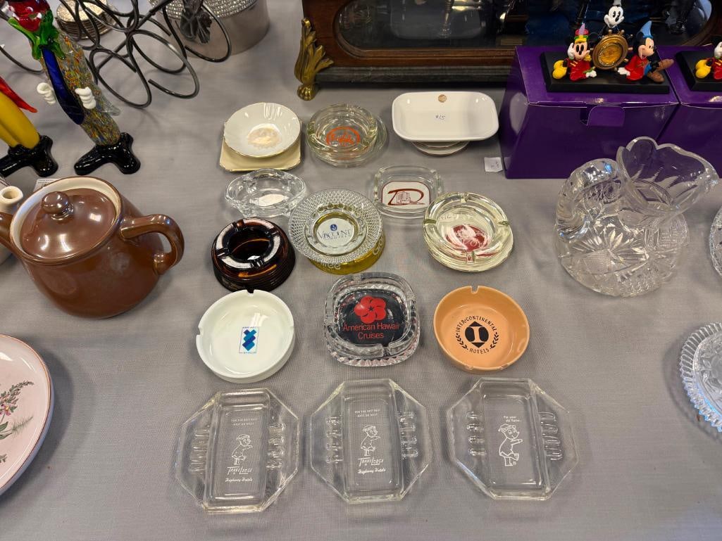21 ASSORTED GLASS AND CERAMIC ASHTRAYS FROM VARIOUS ESTABLISHMENTS - 2