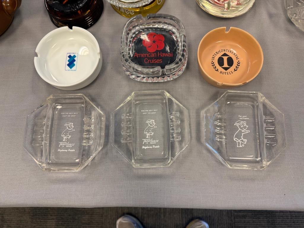 21 ASSORTED GLASS AND CERAMIC ASHTRAYS FROM VARIOUS ESTABLISHMENTS - 3
