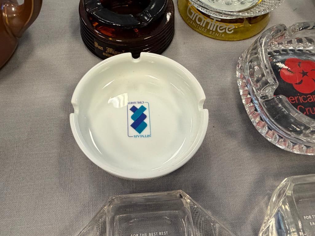 21 ASSORTED GLASS AND CERAMIC ASHTRAYS FROM VARIOUS ESTABLISHMENTS - 8