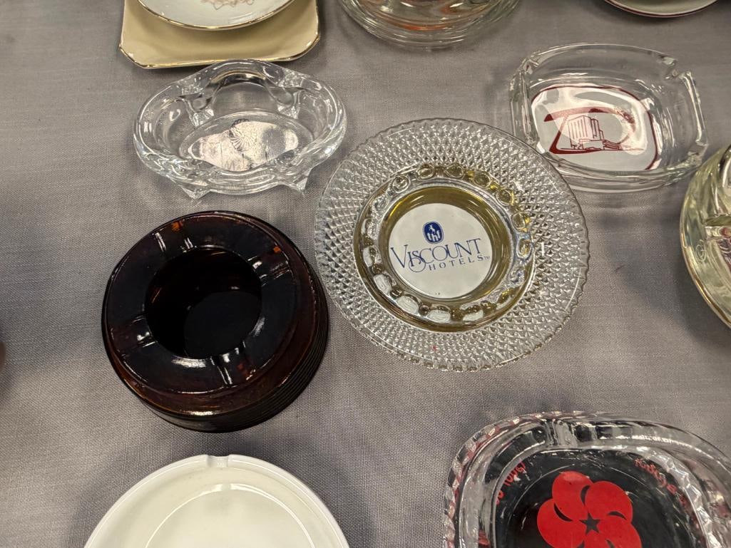 21 ASSORTED GLASS AND CERAMIC ASHTRAYS FROM VARIOUS ESTABLISHMENTS - 9