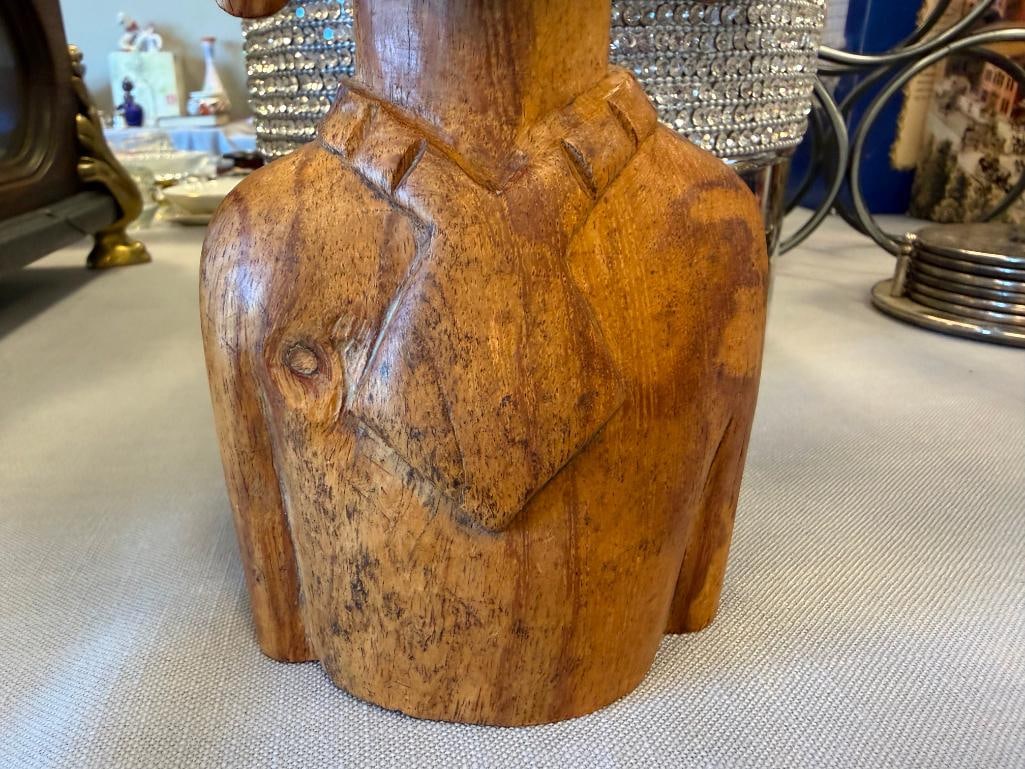 VINTAGE HAND CARVED WOODEN BUST RESEMBLES MASSIM TRIBAL ART FROM TROBRIAND ISALNDS - 5