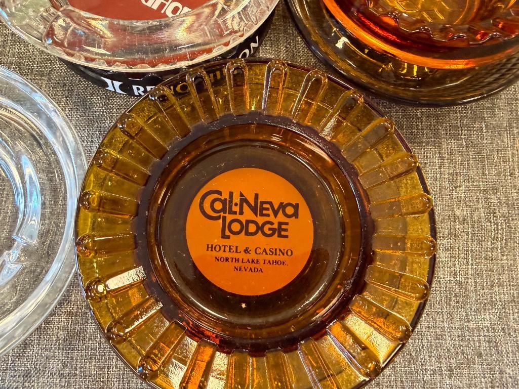 17 ASSORTED GLASS ASHTRAYS FROM HOTELS / CASINOS IN NEVADA CAL-NEVA, SAHARA, HILTON, MGM, HARVEY'S - 10