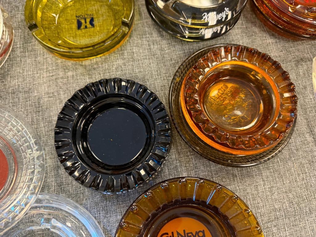 17 ASSORTED GLASS ASHTRAYS FROM HOTELS / CASINOS IN NEVADA CAL-NEVA, SAHARA, HILTON, MGM, HARVEY'S - 11