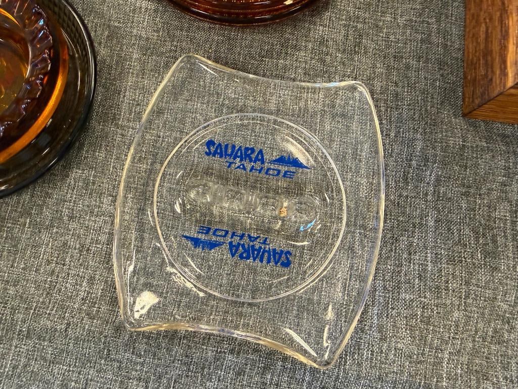 17 ASSORTED GLASS ASHTRAYS FROM HOTELS / CASINOS IN NEVADA CAL-NEVA, SAHARA, HILTON, MGM, HARVEY'S - 3