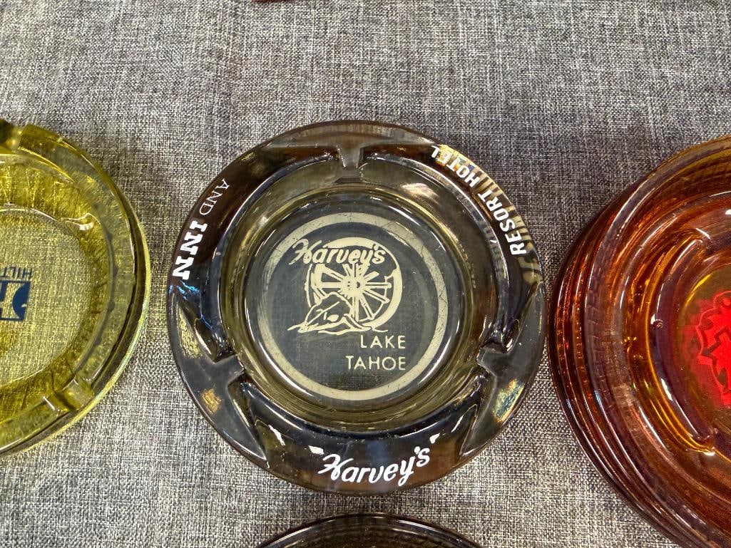 17 ASSORTED GLASS ASHTRAYS FROM HOTELS / CASINOS IN NEVADA CAL-NEVA, SAHARA, HILTON, MGM, HARVEY'S - 5