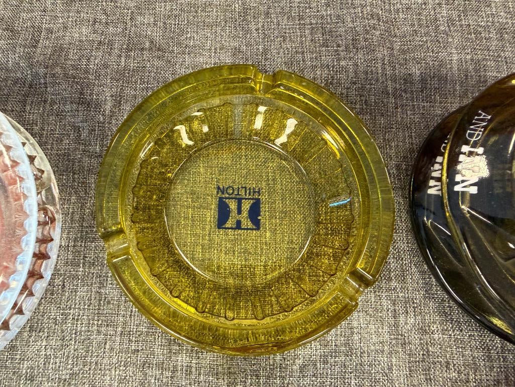 17 ASSORTED GLASS ASHTRAYS FROM HOTELS / CASINOS IN NEVADA CAL-NEVA, SAHARA, HILTON, MGM, HARVEY'S - 6