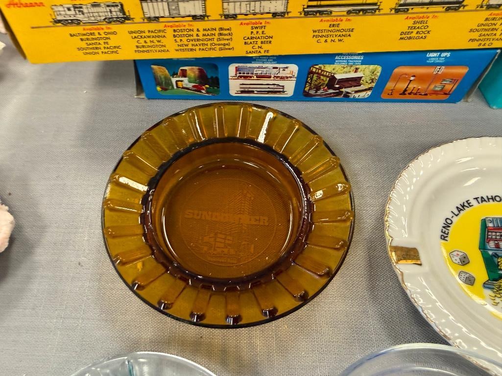 TEN VINTAGE RENO, NV CASINO / HOTEL GLASS ASHTRAYS MAPES, HAROLDS CLUB, PONDEROSA, RAMADA, CAL-NEVA - 6