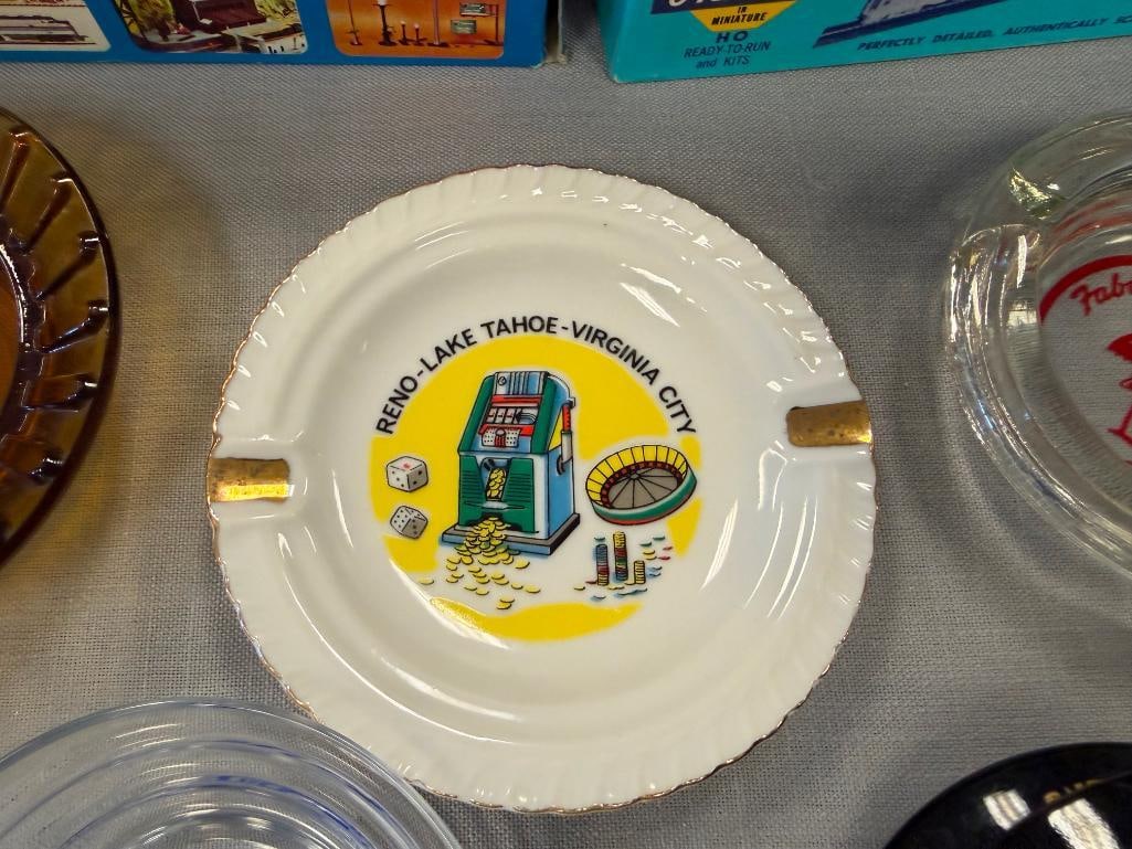 TEN VINTAGE RENO, NV CASINO / HOTEL GLASS ASHTRAYS MAPES, HAROLDS CLUB, PONDEROSA, RAMADA, CAL-NEVA - 7