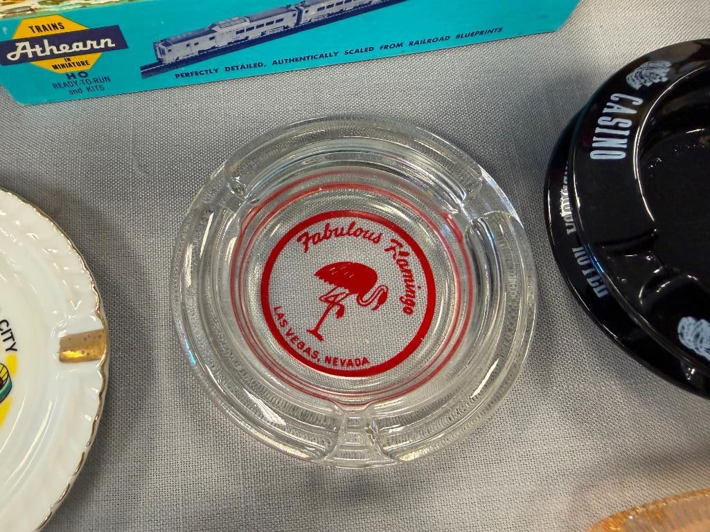 TEN VINTAGE RENO, NV CASINO / HOTEL GLASS ASHTRAYS MAPES, HAROLDS CLUB, PONDEROSA, RAMADA, CAL-NEVA - 8