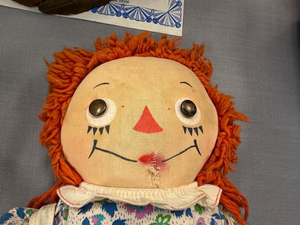 1940'S WWII DOLLYWOD STUDIOS DOLLYWOOD DEFENSE DOLL MADE IN CALIFORNIA AND RAGGEDY ANNE DOLL - 8